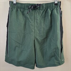 Nike Men’s Green Swim Trunks Shorts Size Medium Mesh Liner Athletic Swimwear
